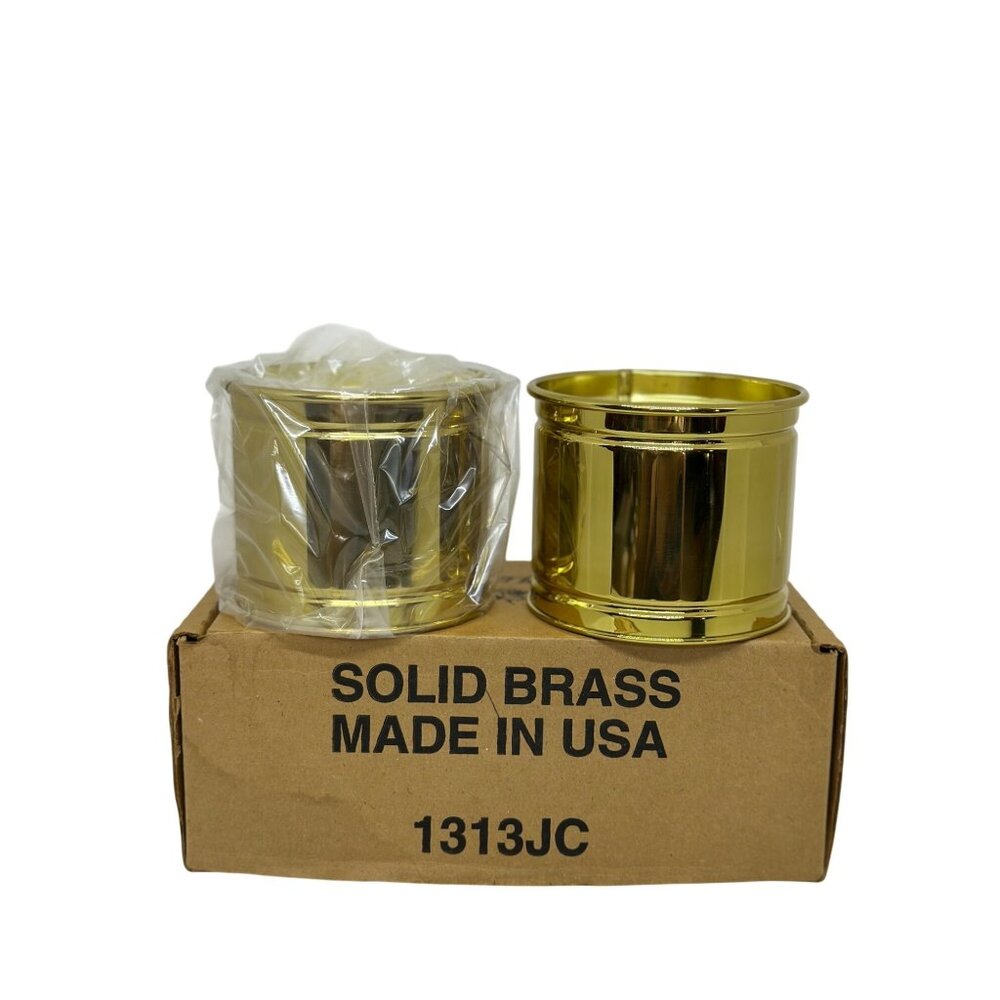 Vintage NWB Home Interiors Solid Bristol Brass Copper Decorative Container 2Pcs‎